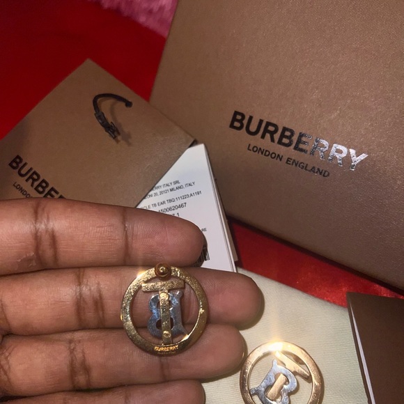 Burberry Gold 'TB' Earrings - Picture 4 of 4